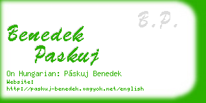 benedek paskuj business card