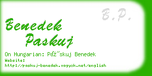 benedek paskuj business card